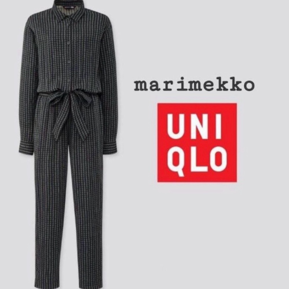 Marimekko Uniqlo M dot print Black Jumpsuit